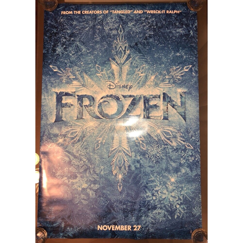 FROZEN Original Teaser Movie Poster 27"x40" One Sheet Double Sided Disney RARE